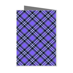 Blue Tartan Plaid 1 Diagonal Mini Greeting Cards (Pkg of 8) from ArtsNow.com Left