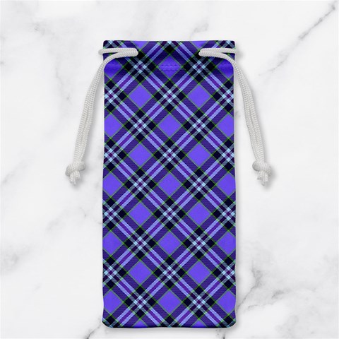 Blue Tartan Plaid 1 Diagonal Jewelry Bag from ArtsNow.com Back