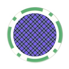 Blue Tartan Plaid 1 Diagonal Poker Chip Card Guard from ArtsNow.com Front