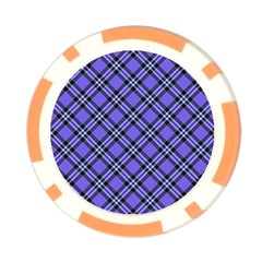 Blue Tartan Plaid 1 Diagonal Poker Chip Card Guard from ArtsNow.com Front