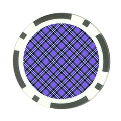 Blue Tartan Plaid 1 Diagonal Poker Chip Card Guard from ArtsNow.com Back