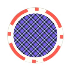 Blue Tartan Plaid 1 Diagonal Poker Chip Card Guard (10 pack) from ArtsNow.com Front