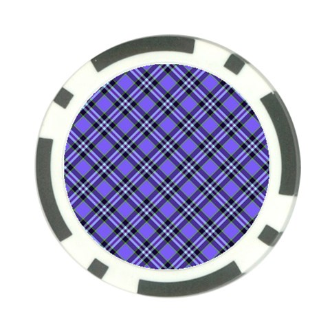 Blue Tartan Plaid 1 Diagonal Poker Chip Card Guard (10 pack) from ArtsNow.com Back