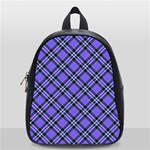 Blue Tartan Plaid 1 Diagonal School Bag (Small)