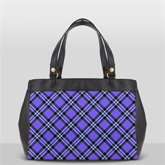 Blue Tartan Plaid 1 Diagonal Oversize Office Handbag (2 Sides) from ArtsNow.com Back