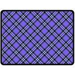 Blue Tartan Plaid 1 Diagonal Fleece Blanket (Large)