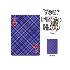 Blue Tartan Plaid 1 Diagonal Playing Cards 54 Designs (Mini) from ArtsNow.com Front - Heart3