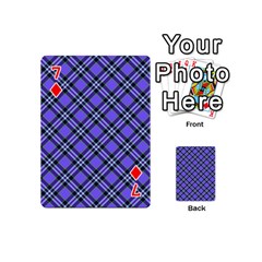 Blue Tartan Plaid 1 Diagonal Playing Cards 54 Designs (Mini) from ArtsNow.com Front - Diamond7