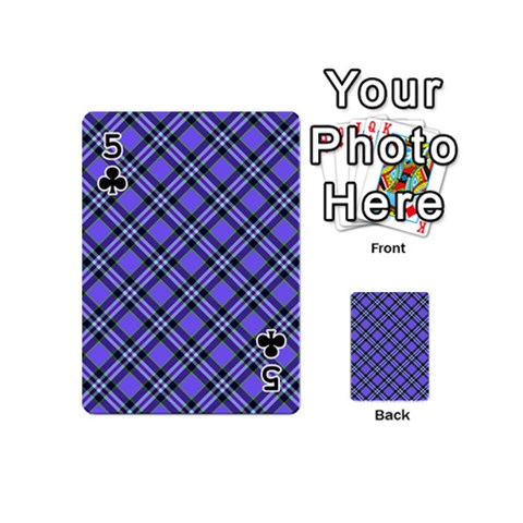 Blue Tartan Plaid 1 Diagonal Playing Cards 54 Designs (Mini) from ArtsNow.com Front - Club5