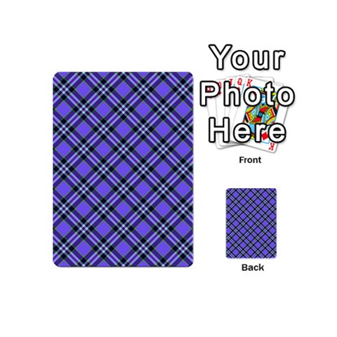 Blue Tartan Plaid 1 Diagonal Playing Cards 54 Designs (Mini) from ArtsNow.com Back