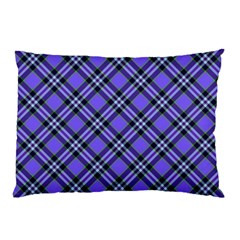 Blue Tartan Plaid 1 Diagonal Pillow Case (Two Sides) from ArtsNow.com Front