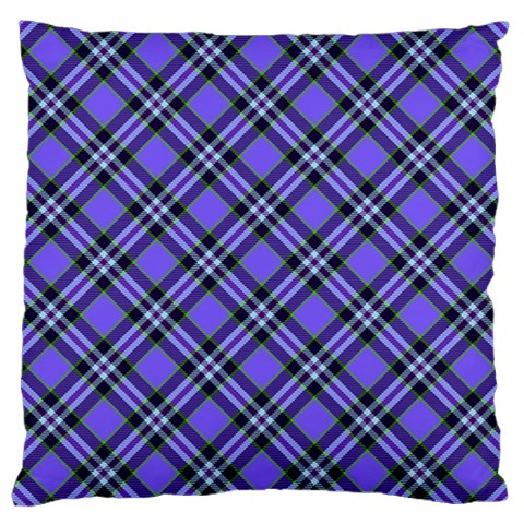 Blue Tartan Plaid 1 Diagonal Large Cushion Case (Two Sides) from ArtsNow.com Back