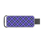 Blue Tartan Plaid 1 Diagonal Portable USB Flash (One Side)