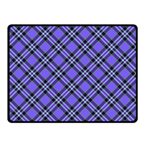 Blue Tartan Plaid 1 Diagonal Two Sides Fleece Blanket (Small) from ArtsNow.com 45 x34  Blanket Back