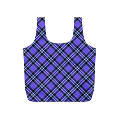 Blue Tartan Plaid 1 Diagonal Full Print Recycle Bag (S) from ArtsNow.com Front