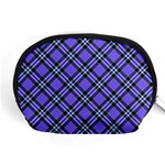 Blue Tartan Plaid 1 Diagonal Accessory Pouch (Medium)