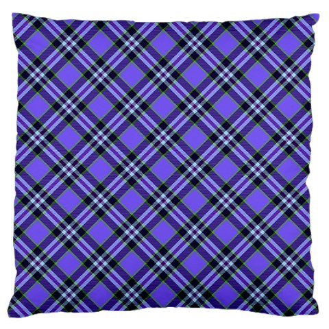 Blue Tartan Plaid 1 Diagonal Standard Premium Plush Fleece Cushion Case (Two Sides) from ArtsNow.com Back