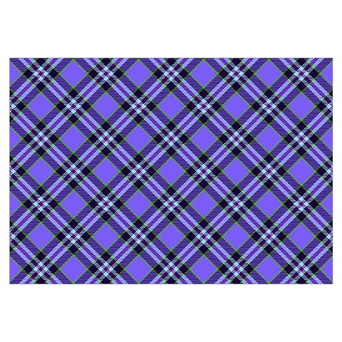 Blue Tartan Plaid 1 Diagonal 14 x22  Lumbar Throw Cushion Case (Two Sides) from ArtsNow.com Back