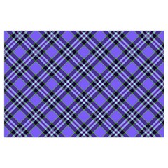 Blue Tartan Plaid 1 Diagonal 16 x24  Lumbar Throw Cushion Case (Two Sides) from ArtsNow.com Front