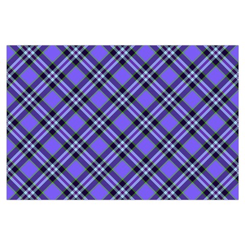 Blue Tartan Plaid 1 Diagonal 16 x24  Lumbar Throw Cushion Case (Two Sides) from ArtsNow.com Back