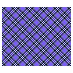 Blue Tartan Plaid 1 Diagonal Zipper Large Tote Bag from ArtsNow.com Front