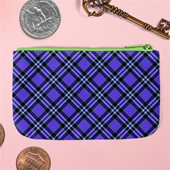 Blue Tartan Plaid 1 Diagonal Large Coin Purse from ArtsNow.com Back