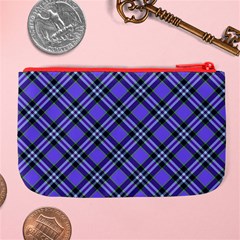 Blue Tartan Plaid 1 Diagonal Large Coin Purse from ArtsNow.com Back