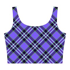 Blue Tartan Plaid 1 Diagonal Midi Sleeveless Dress from ArtsNow.com Top Back