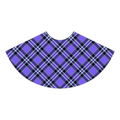 Blue Tartan Plaid 1 Diagonal Midi Sleeveless Dress from ArtsNow.com Skirt Front