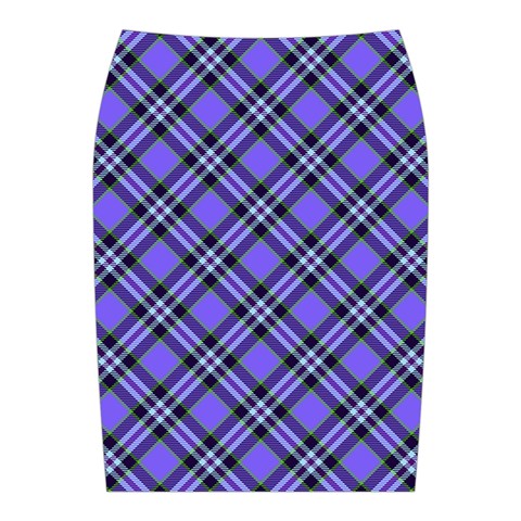 Blue Tartan Plaid 1 Diagonal Midi Wrap Pencil Skirt from ArtsNow.com Back