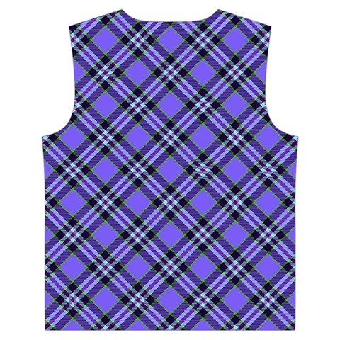 Blue Tartan Plaid 1 Diagonal Kid s Button Up Puffer Vest from ArtsNow.com Back