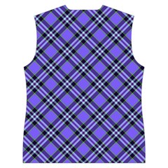 Blue Tartan Plaid 1 Diagonal Women s Button Up Vest from ArtsNow.com Back