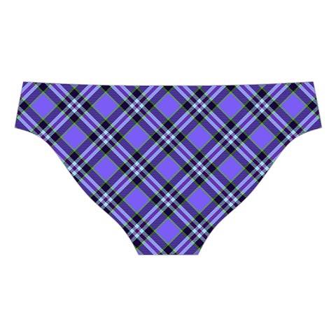 Blue Tartan Plaid 1 Diagonal Cross Back Hipster Bikini Set from ArtsNow.com Back Under