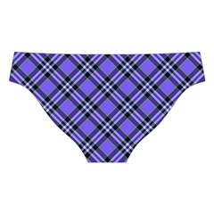 Blue Tartan Plaid 1 Diagonal Cross Back Hipster Bikini Set from ArtsNow.com Back Under