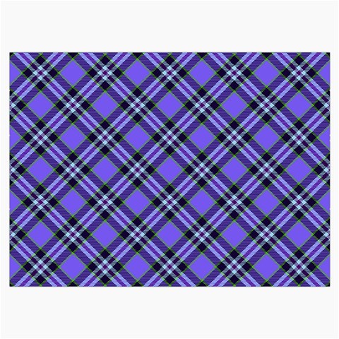 Blue Tartan Plaid 1 Diagonal Roll Up Canvas Pencil Holder (M) from ArtsNow.com Front