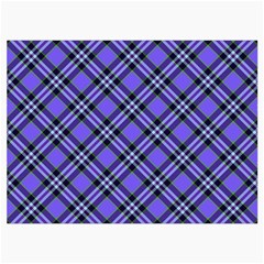 Blue Tartan Plaid 1 Diagonal Roll Up Canvas Pencil Holder (M) from ArtsNow.com Front