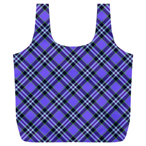 Blue Tartan Plaid 1 Diagonal Full Print Recycle Bag (XXXL) from ArtsNow.com Back