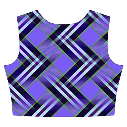 Blue Tartan Plaid 1 Diagonal Women s Crop Top Pleated Skater Rave Skirt from ArtsNow.com Back