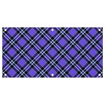 Blue Tartan Plaid 1 Diagonal Banner and Sign 4  x 2 