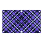 Blue Tartan Plaid 1 Diagonal Banner and Sign 5  x 3 