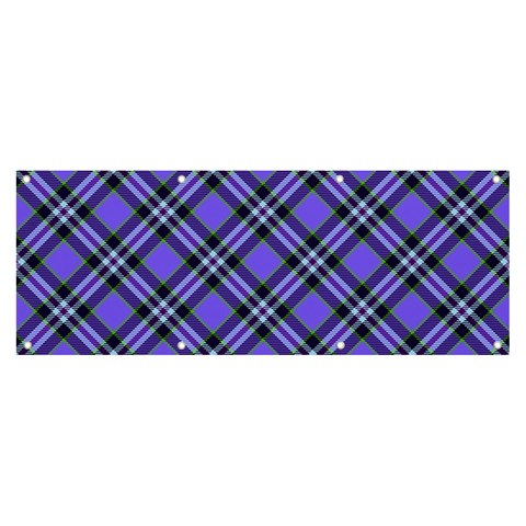 Blue Tartan Plaid 1 Diagonal Banner and Sign 8  x 3  from ArtsNow.com Front