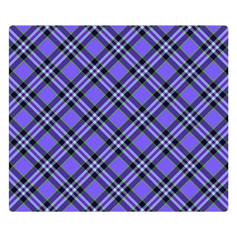 Blue Tartan Plaid 1 Diagonal Premium Plush Fleece Blanket (Small) from ArtsNow.com 50 x40  Blanket Front