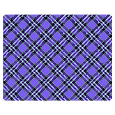 Blue Tartan Plaid 1 Diagonal Premium Plush Fleece Blanket (Medium) from ArtsNow.com 60 x50  Blanket Front