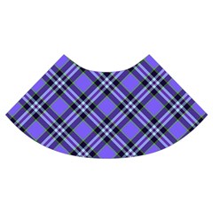 Blue Tartan Plaid 1 Diagonal Trumpet Sleeve Cropped Top from ArtsNow.com Cuff Right