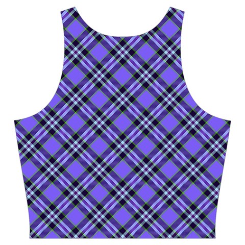 Blue Tartan Plaid 1 Diagonal Cut Out Top from ArtsNow.com Back