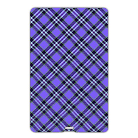 Blue Tartan Plaid 1 Diagonal Name Card Style USB Flash Drive from ArtsNow.com Back