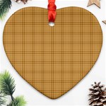 Autumn Fall Plaid Tartan 1 Ornament (Heart)