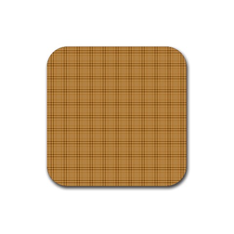 Autumn Fall Plaid Tartan 1 Rubber Coaster (Square) from ArtsNow.com Front