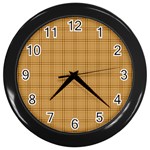 Autumn Fall Plaid Tartan 1 Wall Clock (Black)