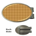 Autumn Fall Plaid Tartan 1 Money Clips (Oval) 